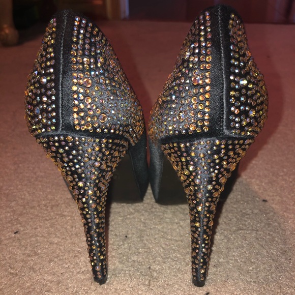 Steve Madden PLAYY-R rhinestone heels open toe 6 - Picture 4 of 5
